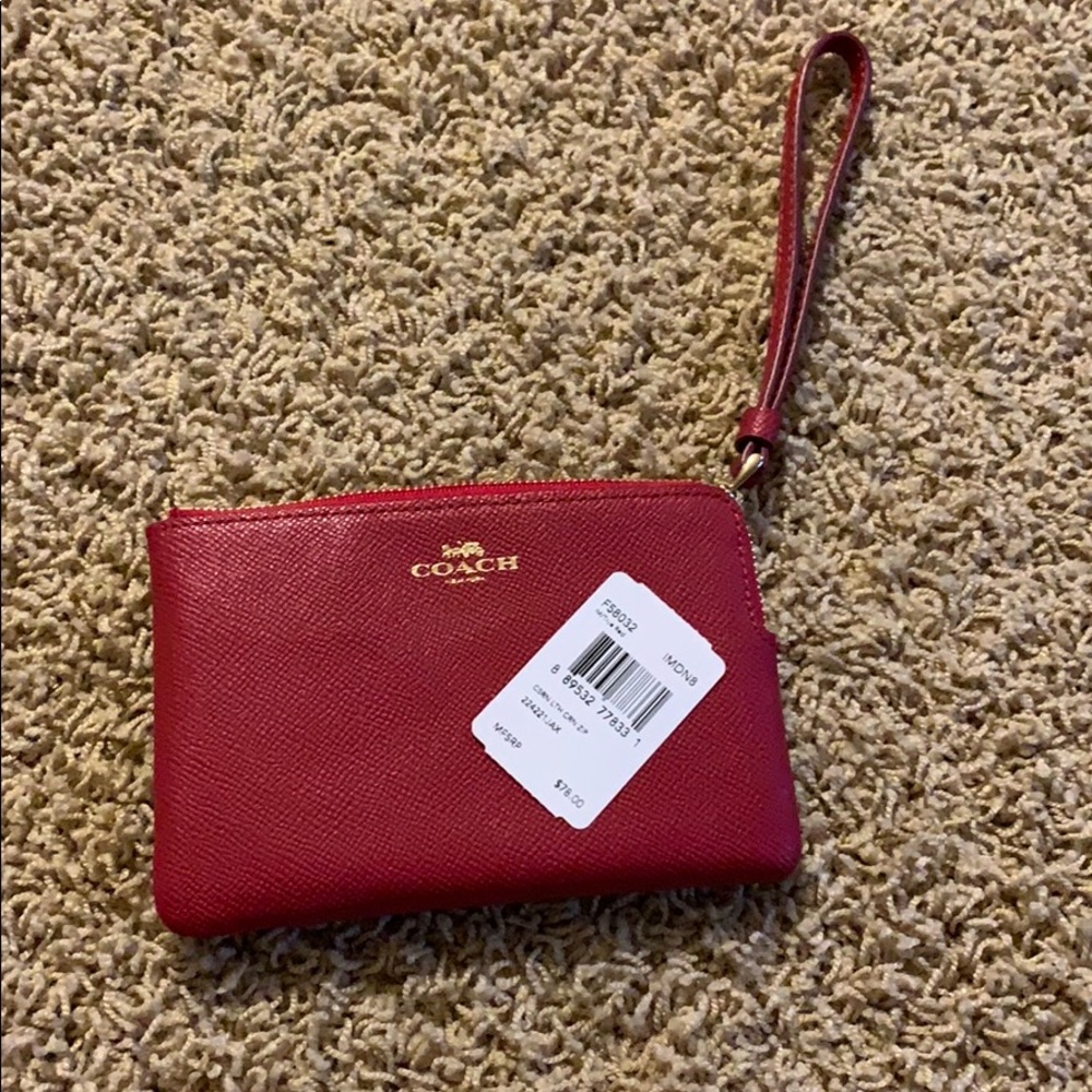 Red wristlet coach
